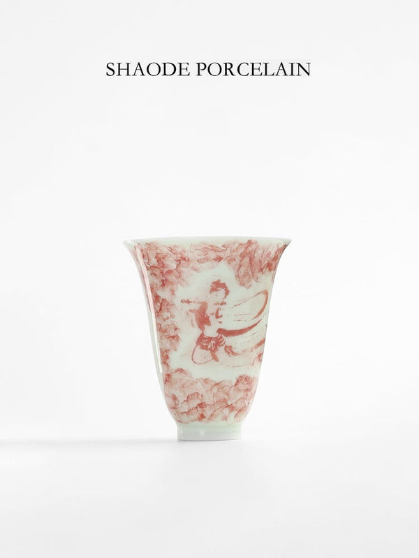 Less porcelain selected Dunhuang series rubbing master cup single cup Jingdezhen traditional tea tea cup manual sample tea cup