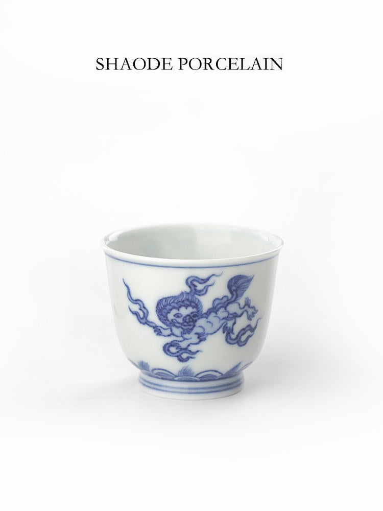 Less porcelain selected Dunhuang series rubbing master cup single cup Jingdezhen traditional tea tea cup manual sample tea cup