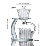 Glass palace lamp tea set tea cup set semi-automatic glass tea set Kung fu tea set net red glass tea cup
