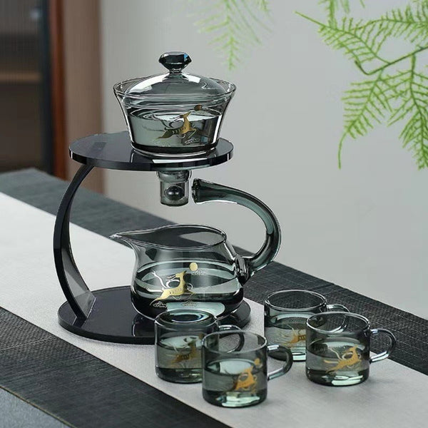 High borosilicate glass climbing grey a deer has your tea set home magnetic office brewing teapot lazy tea maker