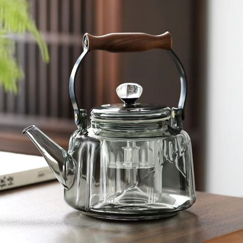 Walnut electric pottery stove household small tea maker glass kettle steaming teapot kung fu tea set