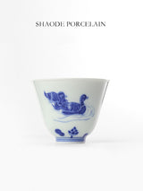 Shouzang kiln blue and white elegant host cup Jingdezhen Chinese tea tea cup hand-painted sample tea cup