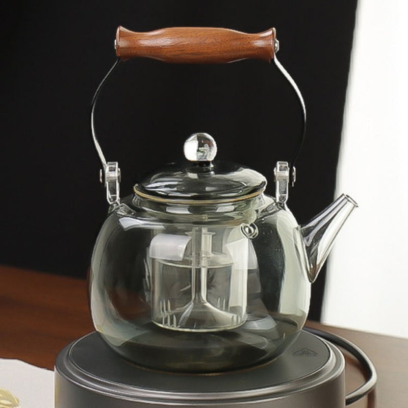 High borosilicate glass teapot Star bead lifting beam around the stove tea maker kung fu tea set set cooking one teapot