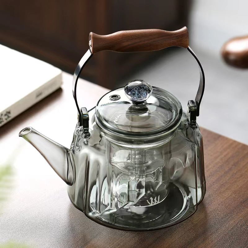 Walnut electric pottery stove household small tea maker glass kettle steaming teapot kung fu tea set