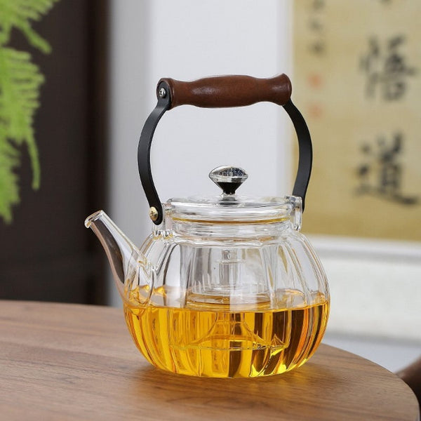 Walnut electric pottery stove household small tea maker glass kettle steaming teapot kung fu tea set