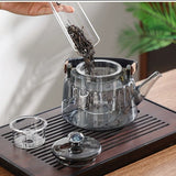 Walnut electric pottery stove household small tea maker glass kettle steaming teapot kung fu tea set