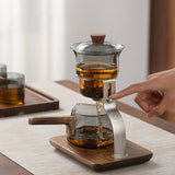 RORA Lazy Kung Fu Glass Teapot Magnetic Glass Teapot Set Large Capacity Teapot Office Reception Room Teapot