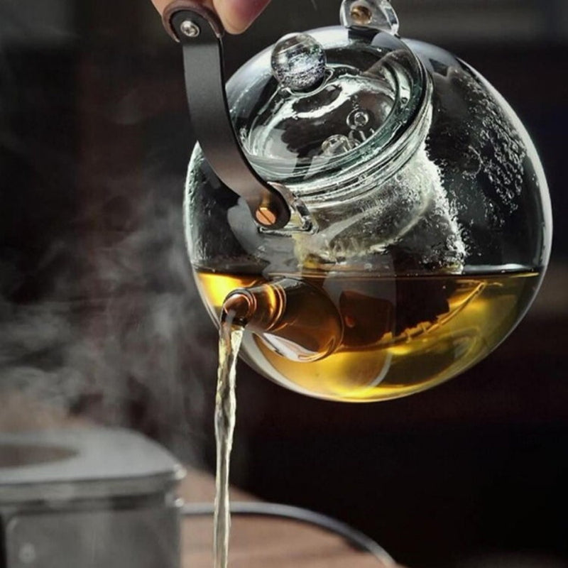 High borosilicate glass teapot Star bead lifting beam around the stove tea maker kung fu tea set set cooking one teapot