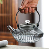 Walnut electric pottery stove household small tea maker glass kettle steaming teapot kung fu tea set