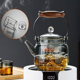 Walnut electric pottery stove household small tea maker glass kettle steaming teapot kung fu tea set