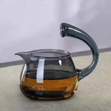 High borosilicate glass grey cylindrical tea set home magnetic office brewing teapot lazy tea maker