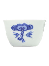 Shouzang Kiln blue and white ganoderma lucidum cup Master cup Single cup Jingdezhen Chinese tea tea cup hand-painted tea tasting cup
