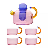 Contrasting Colored Glass Teapot Home Electric Pottery Boiling Tea Kettle with Cartridge