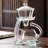Lotus automatic glass kung fu tea creative tea maker household simple lazy tea maker network red set