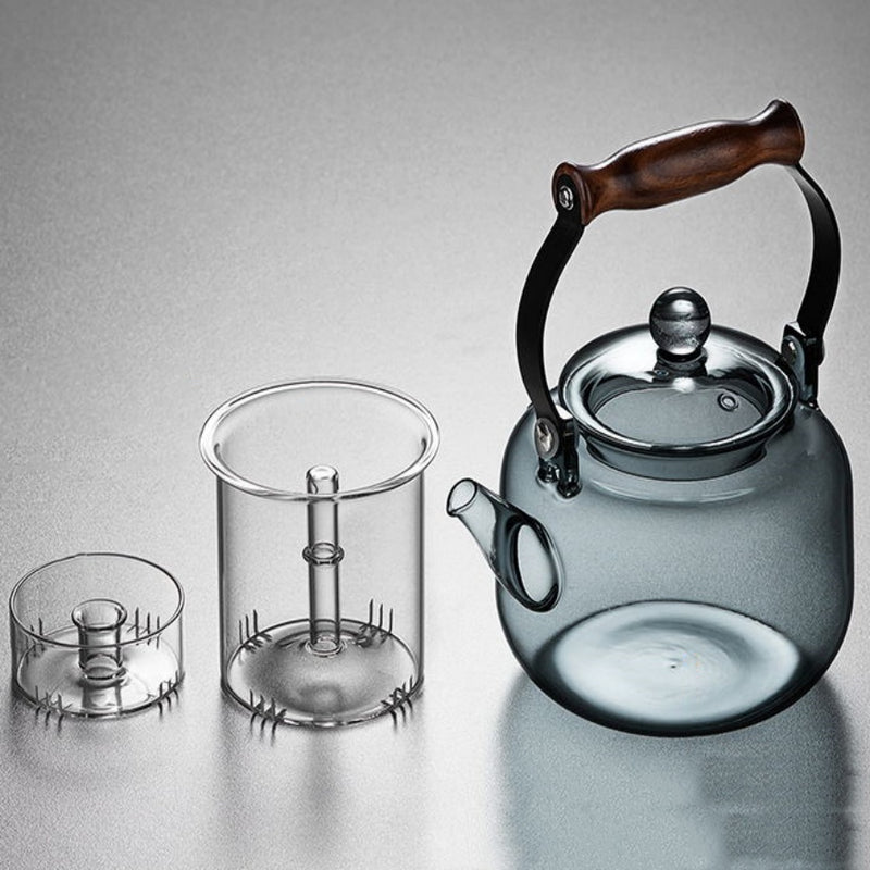 Walnut electric pottery stove household small tea maker glass kettle steaming teapot kung fu tea set