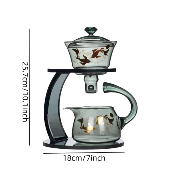 High borosilicate glass ascent grey annual excess tea set home magnetic office brewing teapot lazy tea maker