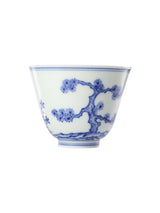Shouzang Kiln Green garden view master cup Jingdezhen Chinese retro tea set tea cup pure hand-painted tea single cup