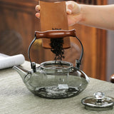 Walnut electric pottery stove household small tea maker glass kettle steaming teapot kung fu tea set