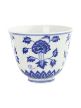 Shouzang kiln blue and white four seasons flower pattern master cup single cup Jingdezhen Chinese tea cup pure hand-painted sample tea cup