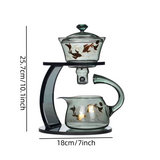 Glass palace lamp tea set tea cup set semi-automatic glass tea set Kung fu tea set net red glass tea cup