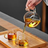 Semi-automatic transparent glass lazy tea set home high borosilicate glass tea maker high appearance level kung fu tea set