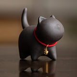 RORA One Set Cute Kitten Tea Pet Purple Sand Handcrafted for Kung Fu Tea Set Acessories for Table Room/Home/Office Tearoom Chinese Kungfu Tea Pet Gift for Tea Lovers