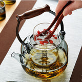 High borosilicate glass teapot Star bead lifting beam around the stove tea maker kung fu tea set set cooking one teapot
