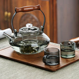 Walnut electric pottery stove household small tea maker glass kettle steaming teapot kung fu tea set