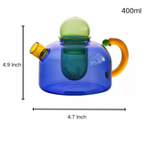 Contrasting Colored Glass Teapot Home Electric Pottery Boiling Tea Kettle with Cartridge