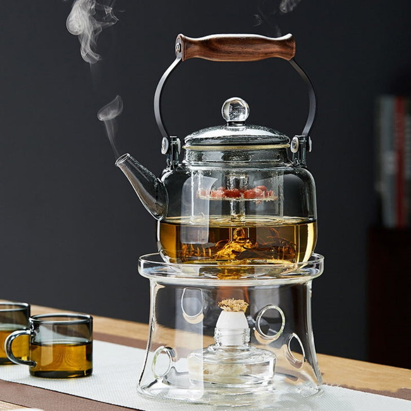 High borosilicate glass teapot Star bead lifting beam around the stove tea maker kung fu tea set set cooking one teapot