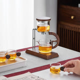 RORA Lazy Kung Fu Glass Teapot Magnetic Glass Teapot Set Office Reception Room Teapot