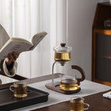 RORA Lazy Kung Fu Glass Teapot Magnetic Glass Teapot Set Office Reception Room Drinking Tea