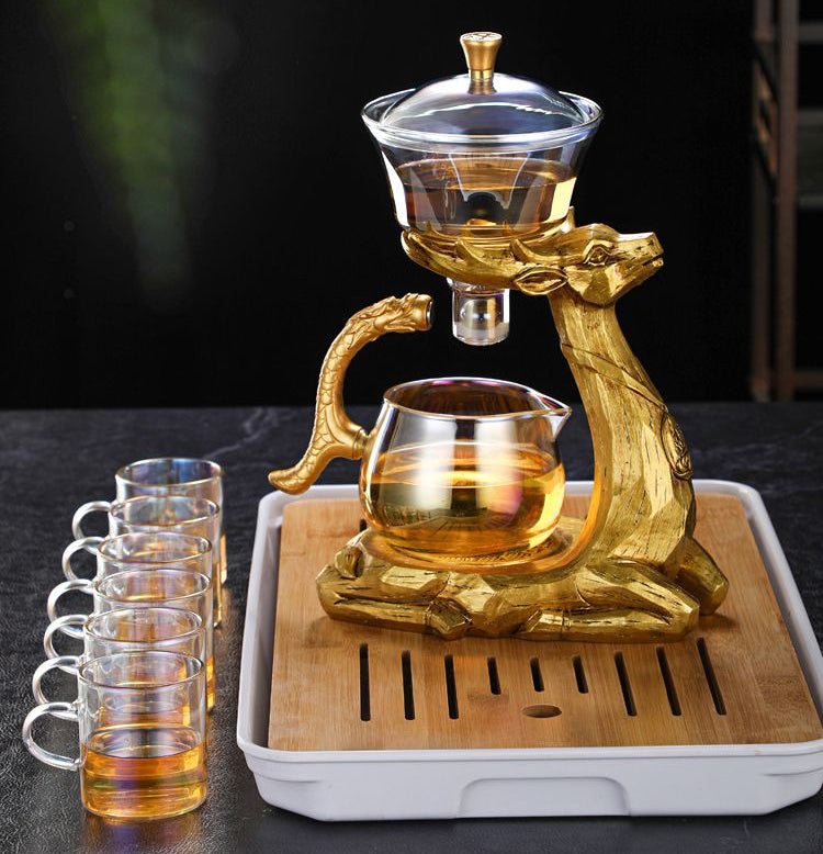 RORA Deer Magnetic Lazy Kungfu Glass Teapot Set