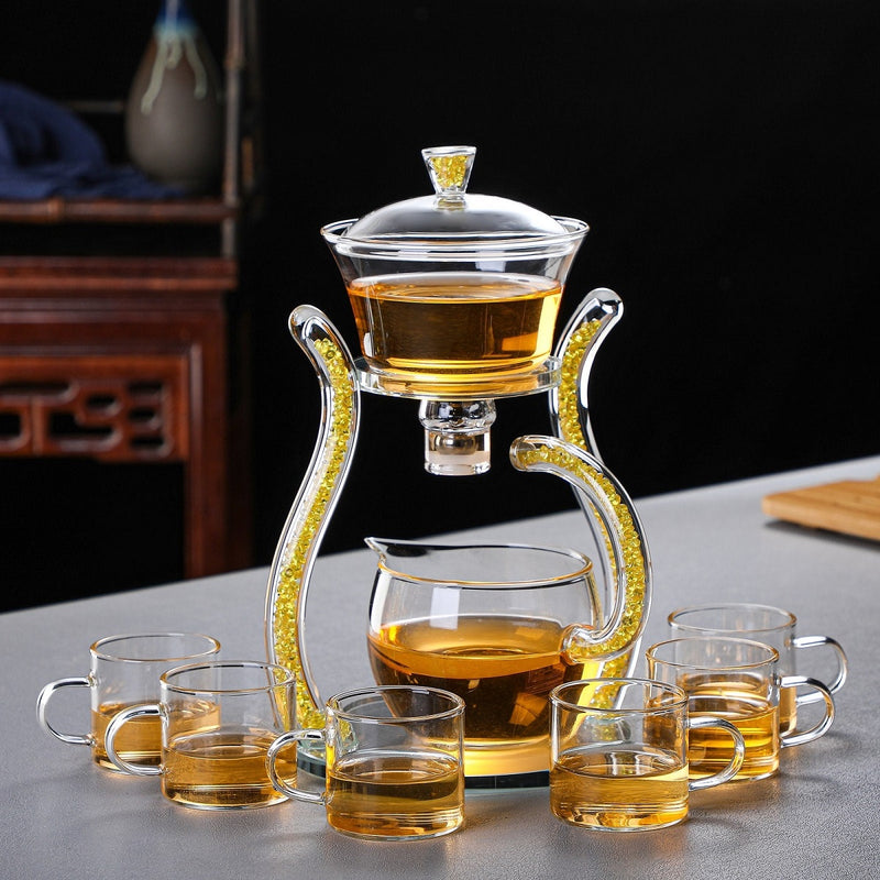 Shishi Ruyi Glass Automatic Tea Set Creative Kung Fu Automatic Tea Maker  Glass Teapot Tea Cup Afternoon Tea Tea Set 