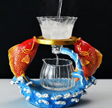 RORA Goden Pisces Magnetic Water Diversion Rotating Teapot Set