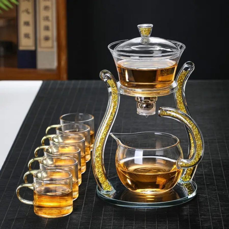 RORA Glass Teapot Set Glass Automatic Magnetic Teapot Set