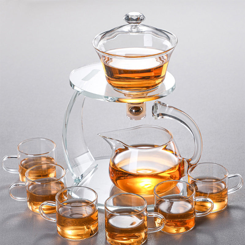 RORA Glass Tea Set Magnetic  Crystal Glass Teapot Suit