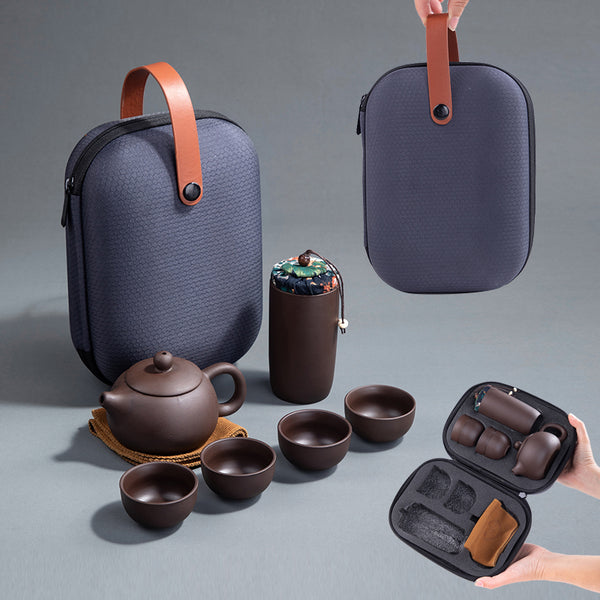 Purple Clay Portable Travel Tea Set