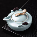 Ceramic Teapot with 2 cups Travel Tea Set