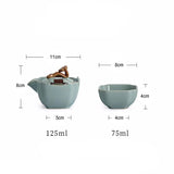 Ceramic Teapot with 2 cups Travel Tea Set