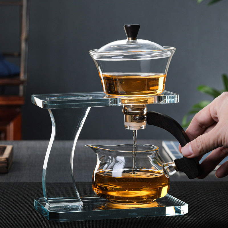 RORA LAZY KUNGFU GLASS TEA SET MAGNETIC WATER DIVERSION