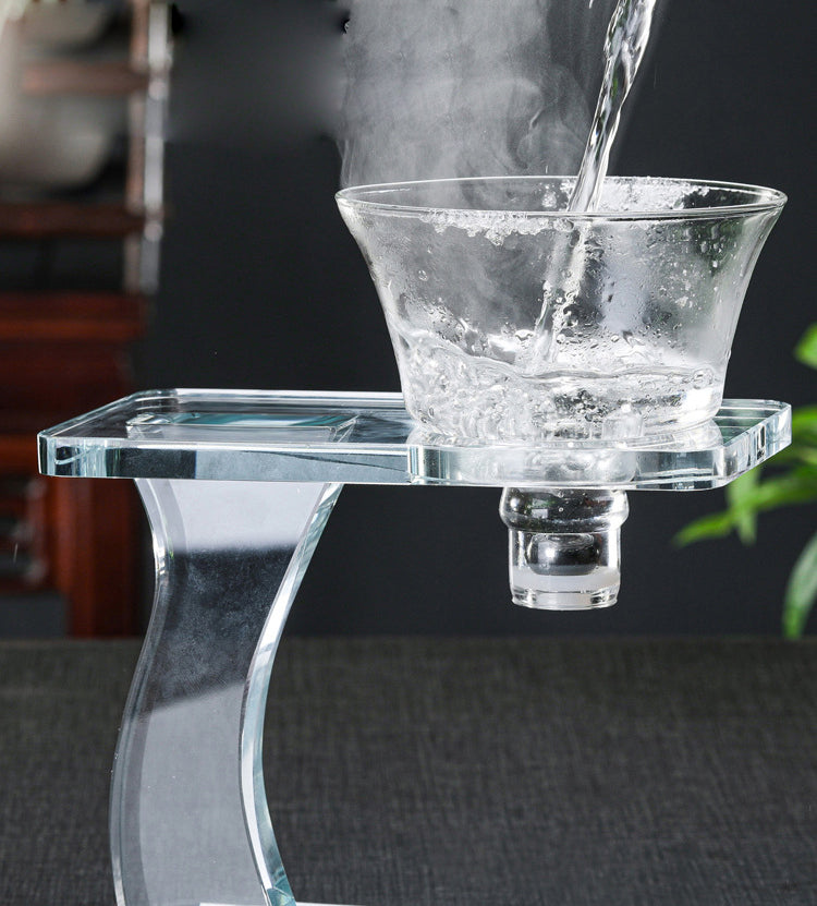 RORA LAZY KUNGFU GLASS TEA SET MAGNETIC WATER DIVERSION