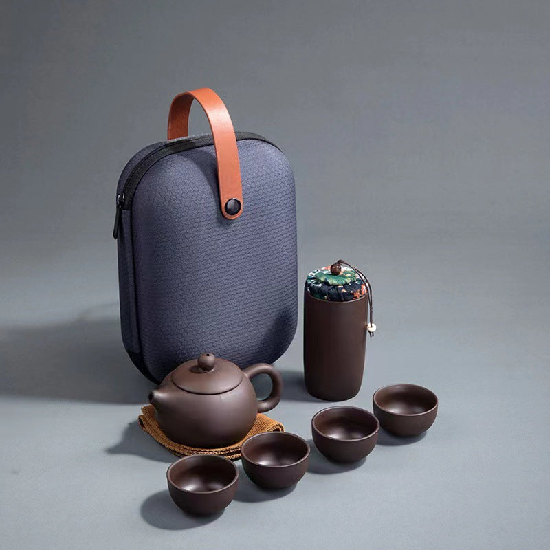 Purple Clay Portable Travel Tea Set