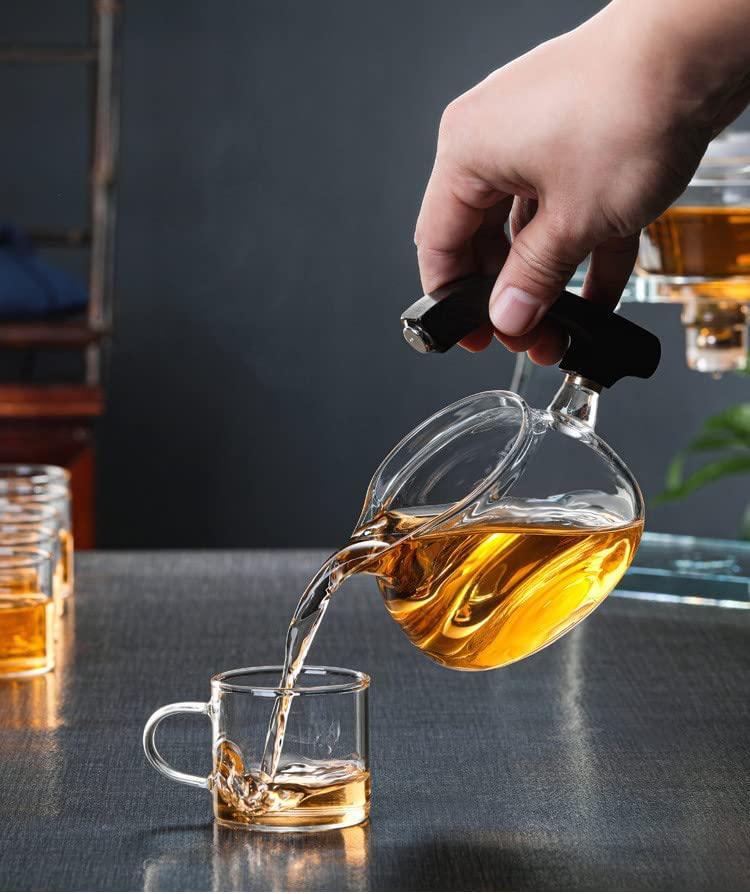 RORA LAZY KUNGFU GLASS TEA SET MAGNETIC WATER DIVERSION