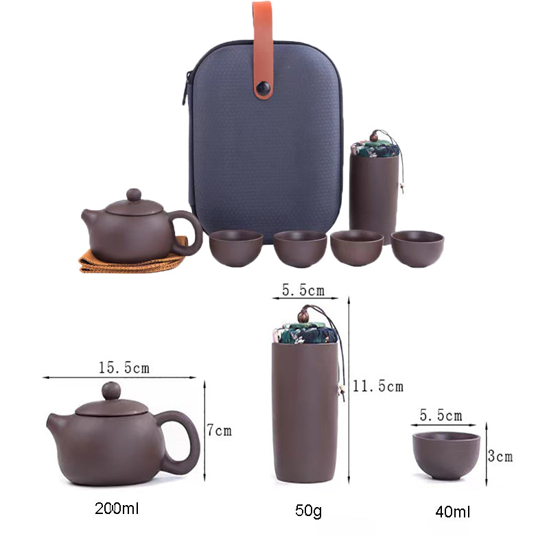 Purple Clay Portable Travel Tea Set