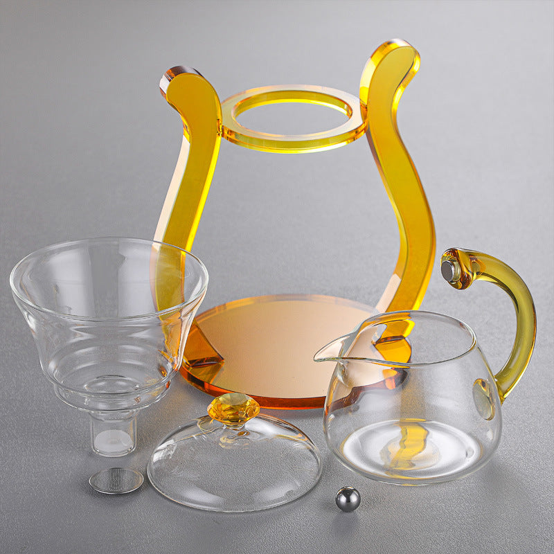 GLASS TEA SET MAGNETIC CRYSTAL GLASS TEAPOT SUIT