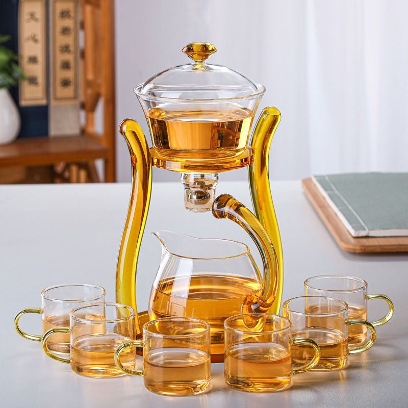 RORA Coffee Set Magnetic Water Diversion Kungfu Tea Set (Gold)