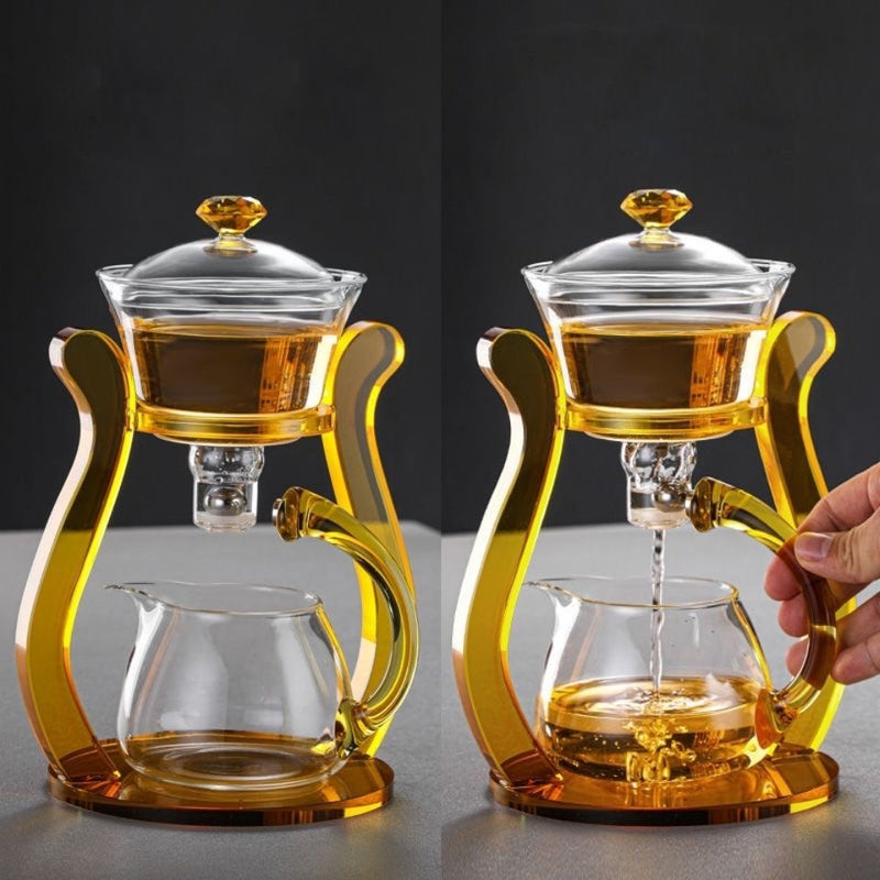 GLASS TEA SET MAGNETIC CRYSTAL GLASS TEAPOT SUIT