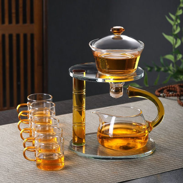 GLASS LAZY MAGNETIC KUNGFU TEAPOT SET