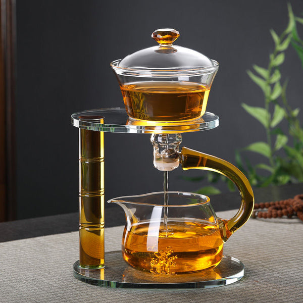 GLASS LAZY MAGNETIC KUNGFU TEAPOT SET